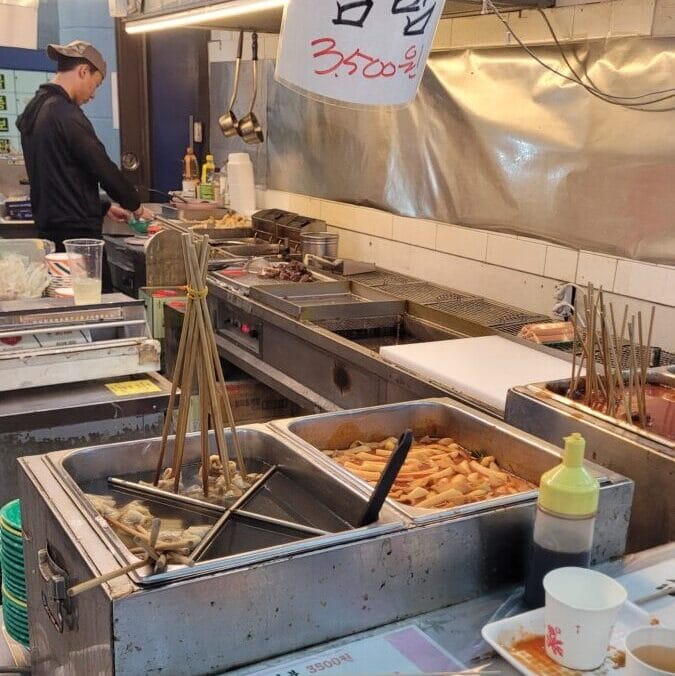Tteokbokki at a Korean market stall