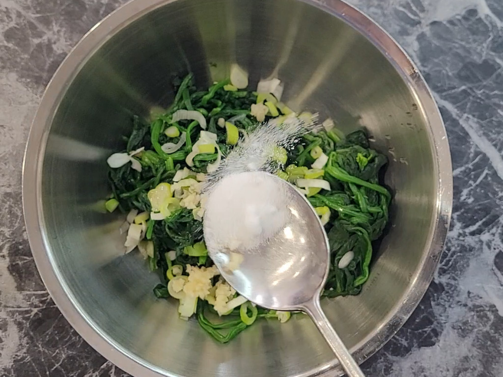 Korean tuna fish sauce and seasoned salt used in namul